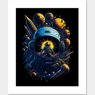 astronaut space planet Posters and Art